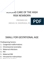 Nursing Care of The High Risk Newborn