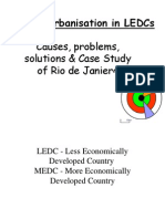 Urbanisation in Ledcs: Causes, Problems, Solutions & Case Study of Rio de Janiero