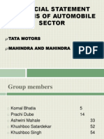 Financial Statement Analysis of Automobile Sector: Tata Motors Mahindra and Mahindra