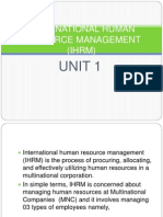 International Human Resource Management (IHRM) : Unit 1