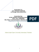 AIOU Nawa e Waqt Internship Report