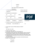 Natural and Whole Numbers. Assignment-1