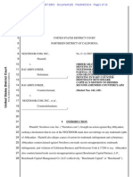 Order On April 23, 2014 by Federal Judge Edward Chen Against Benchmark Capital & Nextdoor - Com's Motion For Summary Judgment