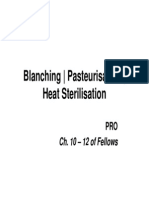 Blanching, Pasteurisation, Sterilisation