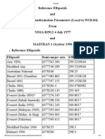 Reference Ellipsoids and Geodetic Transformation Parameters (Local To WGS-84)