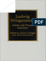 Wittgenstein, Ludwig - Public and Private Occasions (Rowman & Littlefield, 2003)