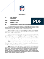 Roger Goodell's Memo To NFL Teams