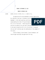 (ORDER LIST: 573 U.S.) Monday, September 29, 2014 Order in Pending Case