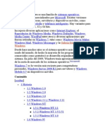 Evolucion de S.O.windows y Unix