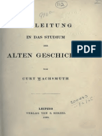 WACHSMUTH, C. - Einleitung in Das Studium Der Alten Geschichte