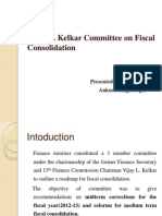 Vijay L. Kelkar Committee On Fiscal Consolidation: Presented By:-Ankush Singh Bagal