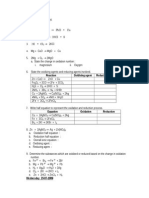 Reaction Oxidising Agent Reducing Agent