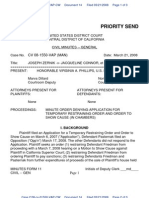 08-03-21 Zernik V Connor Et Al (2:08-cv-01550) DKT #014 - Judge Virginia Phillips' Minute Order Denying Temporary Restraining Order