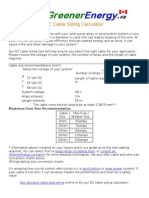 DC Cable Sizing Calculator