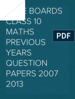 CBSE Boards Class 10 Maths Previous Years Question Papers 2007 2013