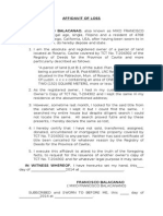 Affidavit of Loss Balacanao