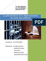 La Penalisation Et La Depenalisation Du Droit Des Affaires