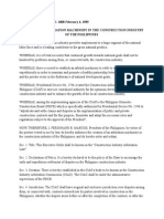 EXECUTIVE ORDER NO. 1008 February 4, 1985 Creating An Arbitration Machinery in The Construction Industry of The Philippines