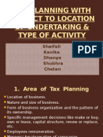 Location of New Undertaking & Types of Activity