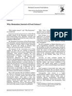 Why Romanian Journal of Food Science