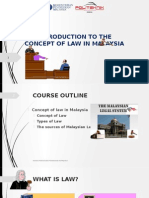 Introduction To The Concept of Law in Malaysia