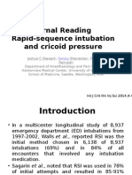 Rapid Sequence Intubation and Cricoid Pressure