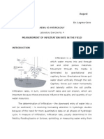 Laboratory Exercise in Hydrology - "INFILTRATION"