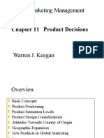 Global Marketing Management: Chapter 11 Product Decisions