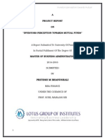 A Project Report ON "Investors Perception Towards Mutual Funds"
