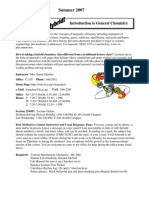 Summer 2007: CHM 1025C Introduction To General Chemistry