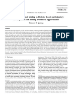 The Case of Artisanal Mining in Bolivia: Local Participatory Development and Mining Investment Opportunities