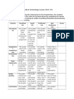 Rubric-Medical Terminology