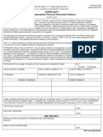 U.S. Customs Form: CBP Form 442A - OVERFLIGHT Pilot/Crewmember Personal Information Release