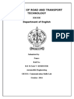 English Communication Lab Model Record (Anna University - Regulation 2013)