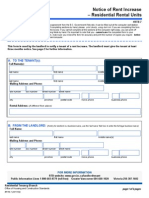 Notice of Rent Increase - Residential Rental Units: A. To The Tenant (S)