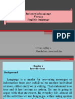 Indonesia Language Versus English Language: Created By: Muchlisa Awaluddin