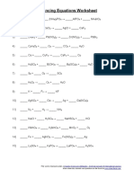 Balancing Equations Worksheet