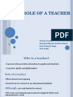 Role of A Teacher: Suman Gandhi Sanatan Dharam Public School East Punjabi Bagh New Delhi