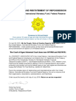 Affirmation of Repossession UN, IMF, FED