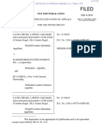 Feb 10 2016 Memorandum in Larson Vs WB (Ninth Circuit)