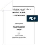 Political Institutions and Their Effect On Democracy in The Dominican Republic