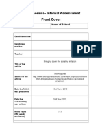 IB Internal Assessment Economics SL: Macroeconomics