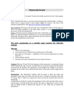 Manuscript Format: The Basic Organization of A Scientific Paper Includes The Following Sections