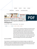 How To Register As A Barangay Micro Business Enterprise BMBE in The Philippines Business Tips Philippines