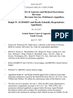 United States of America and Richard Kawabata, Revenue Agent, Internal Revenue Service v. Ralph W. Schmidt and Reeda Schmidt, 816 F.2d 1477, 10th Cir. (1987)