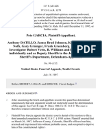 Pete Garcia v. Anthony Datillo, James Brad Johnson, Kevin Cartica, Jon Noth, Gary Grainger, Frank Greenberg, Randy West, Investigator Robert Vette, B. Williams and Douglas Moore, Individually and as Deputy Sheriffs in the Jefferson County Sheriff's Department, 117 F.3d 1428, 10th Cir. (1997)