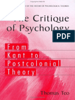 Teo, Thomas - The Critique of Psychology - From Kant To Postcolonial Theory