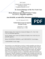 Samuel Nemaizer, General Manager of The New York Coat, Suit, Dress, Rainwear and Allied Workers' Union I.L.G.W.U. v. Jack Baker, An Individual, 793 F.2d 58, 2d Cir. (1986)