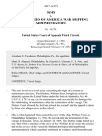 Sims v. United States of America War Shipping Administration