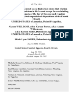 United States v. Akeem Williams, A/K/A Kareen Porter, A/K/A Akeem Williamson, A/K/A Kareen Fuller, United States of America v. Shirle Lynn Smith, 62 F.3d 1416, 4th Cir. (1995)